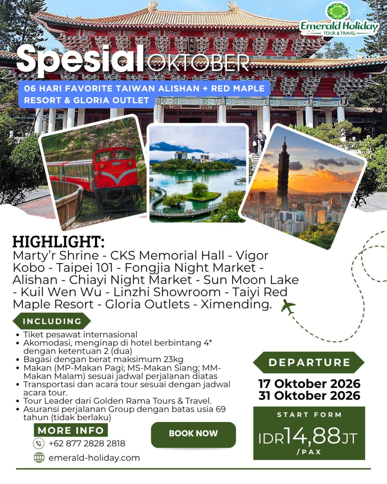 6D FAVORITE TAIWAN ALISHAN RED MAPLE RESORT & GLORIA OUTLET